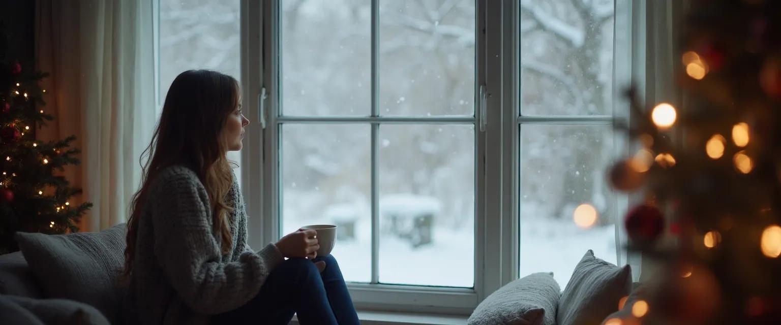 Person finding peace after breaking up with someone they love during holiday season